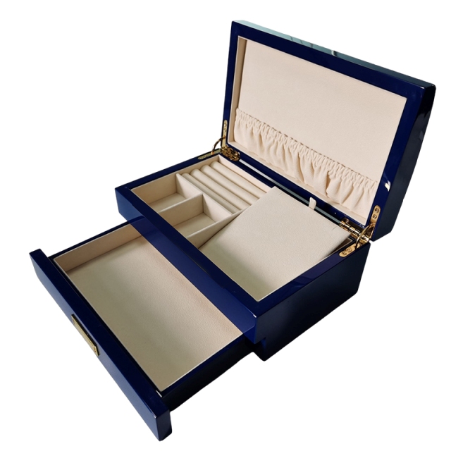 Factory Supplier High End Wooden Jewelry Box High Gloss Piano Lacquer Finish Jewelry Box